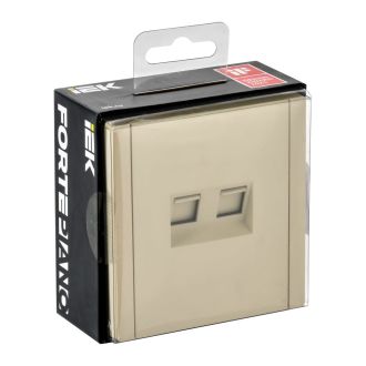 FORTE&PIANO Розетка двойная RJ11+RJ45 кат.5E ваниль