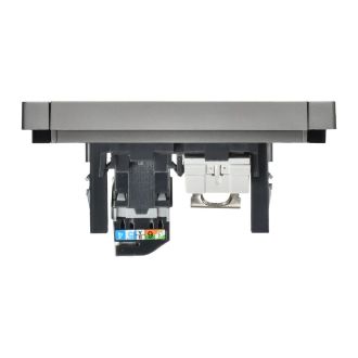 FORTE&PIANO Розетка двойная RJ11+RJ45 кат.5E сталь