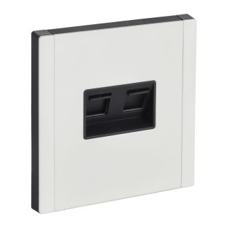 FORTE&PIANO Розетка двойная RJ11+RJ45 кат.5E металл белый