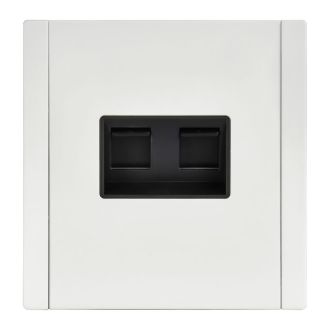 FORTE&PIANO Розетка двойная RJ11+RJ45 кат.5E металл белый