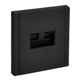FORTE&PIANO Розетка двойная RJ11+RJ45 кат.5E металл черный