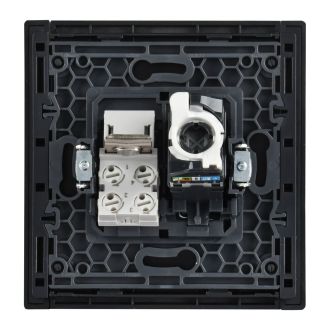 FORTE&PIANO Розетка двойная RJ11+RJ45 кат.5E металл черный
