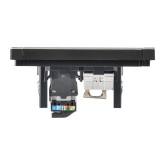 FORTE&PIANO Розетка двойная RJ11+RJ45 кат.5E металл шампань
