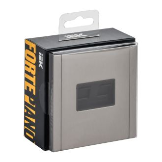 FORTE&PIANO Розетка двойная RJ11+RJ45 кат.5E металл никель