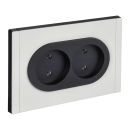 FORTE&PIANO Розетка 2-местная без заземления без защитных шторок безвинтовое крепление 10А металл белый FORTE&PIANO Розетка 2-местная без заземления без защитных шторок безвинтовое крепление 10А металл белый