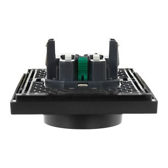 FORTE&PIANO Розетка 2-местная с заземлением без защитных шторок безвинтовое крепление 16А черный
