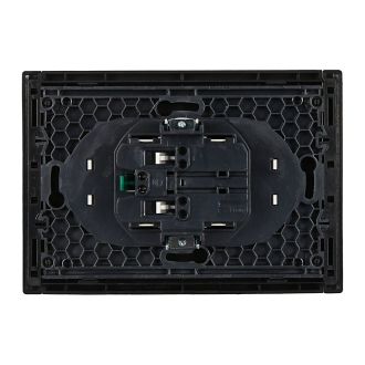 FORTE&PIANO Розетка 2-местная с заземлением без защитных шторок безвинтовое крепление 16А черный