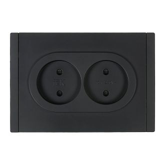 FORTE&PIANO Розетка 2-местная без заземления с защитными шторками безвинтовое крепление 10А черный