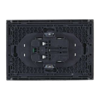 FORTE&PIANO Розетка 2-местная с заземлением с защитными шторками безвинтовое крепление 16А сталь