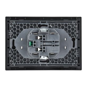 FORTE&PIANO Розетка 2-местная с заземлением с защитными шторками безвинтовое крепление 16А металл шампань