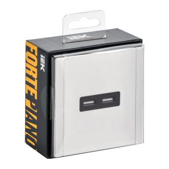 FORTE&PIANO Розетка USB A+A 3,1А металл белый