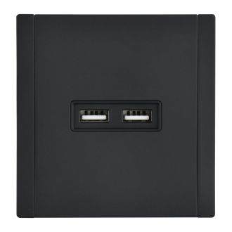 FORTE&PIANO Розетка USB A+A 3,1А металл черный