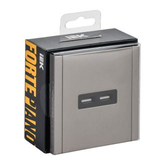 FORTE&PIANO Розетка USB A+A 3,1А металл никель