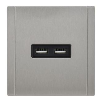 FORTE&PIANO Розетка USB A+A 3,1А металл никель