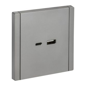 FORTE&PIANO Розетка USB A+C 18Вт сталь