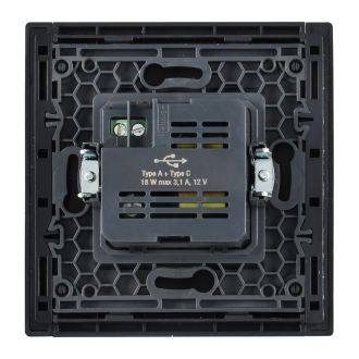 FORTE&PIANO Розетка USB A+C 18Вт сталь