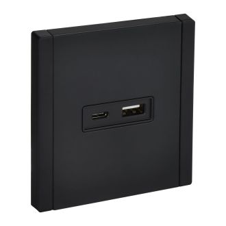 FORTE&PIANO Розетка USB A+C 18Вт металл черный
