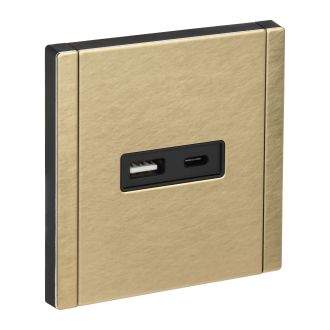 FORTE&PIANO Розетка USB A+C 18Вт металл шампань