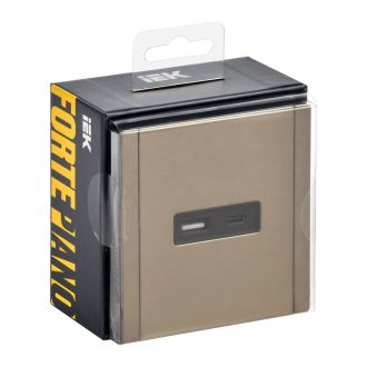 FORTE&PIANO Розетка USB A+C 18Вт металл шампань