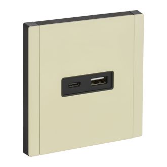 FORTE&PIANO Розетка USB A+C 18Вт металл слоновая кость