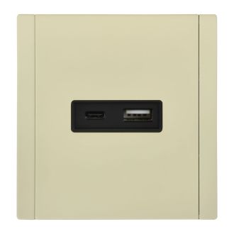 FORTE&PIANO Розетка USB A+C 18Вт металл слоновая кость