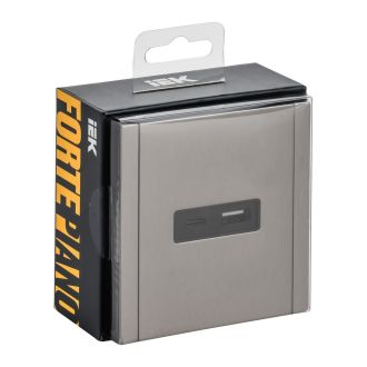 FORTE&PIANO Розетка USB A+C 18Вт металл никель