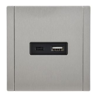 FORTE&PIANO Розетка USB A+C 18Вт металл никель