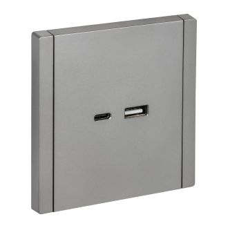 FORTE&PIANO Розетка USB A+C 3,1А сталь