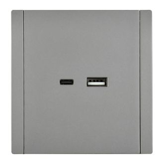 FORTE&PIANO Розетка USB A+C 3,1А сталь