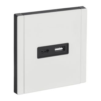 FORTE&PIANO Розетка USB A+C 3,1А металл белый