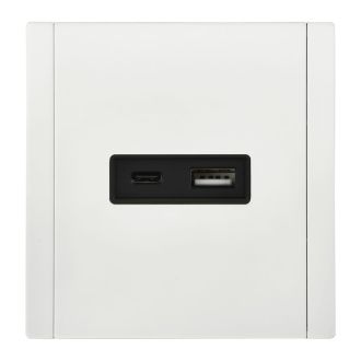 FORTE&PIANO Розетка USB A+C 3,1А металл белый