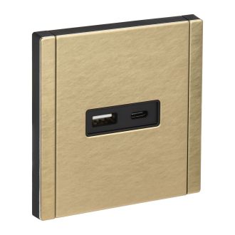 FORTE&PIANO Розетка USB A+C 3,1А металл шампань
