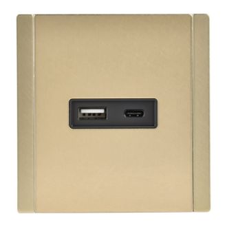 FORTE&PIANO Розетка USB A+C 3,1А металл шампань
