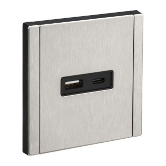 FORTE&PIANO Розетка USB A+C 3,1А металл никель