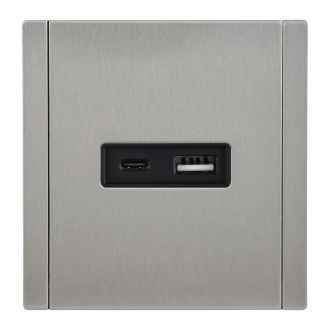 FORTE&PIANO Розетка USB A+C 3,1А металл никель
