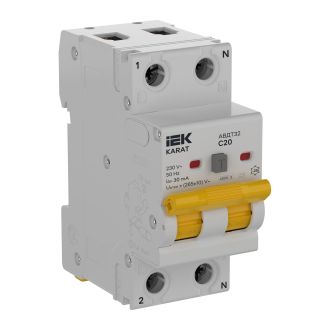 KARAT Автоматический выключатель дифференциального тока АВДТ32 C20 30мА тип A 4,5кА