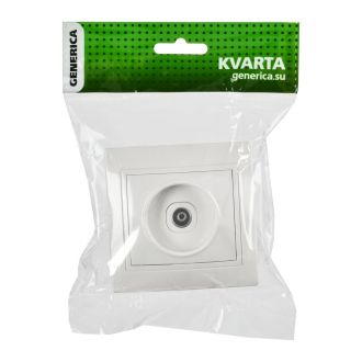 KVARTA Розетка TV проходная белый GENERICA