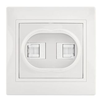 KVARTA Розетка 2-местная компьютерная RJ45 кат.5е белый GENERICA