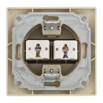 KVARTA Розетка 2-местная компьютерная RJ45 кат.5е кремовый GENERICA