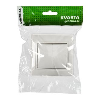 KVARTA Выключатель 2-клавишный 10А IP44 белый GENERICA