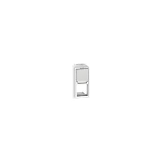 LIVING NOW. Лицевая панель для адаптеров Keystone RJ45 1 модуль.Цвет Белый.