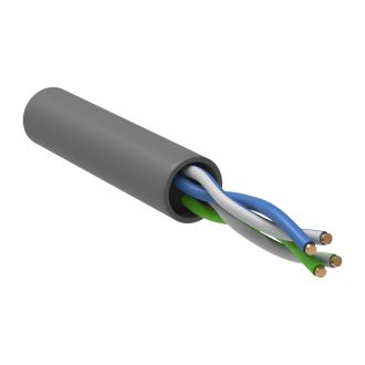 ITK Витая пара U/UTP кат.5E 2х2х24AWG solid LSZH нг(А)-HF серый (500м)