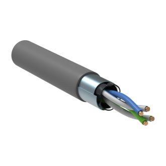ITK Витая пара F/UTP кат.5E 2х2х24AWG solid PVC серый (500м)