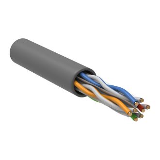 ITK Витая пара U/UTP кат.6 4х2х24AWG PATCH LSZH нг(А)-HF серый (305м)