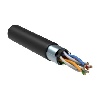 ITK Витая пара F/UTP кат.5E 4х2х24AWG solid LSZH нг(А)-HF черный (305м)