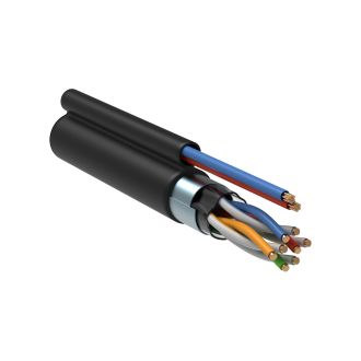 ITK Витая пара F/UTP кат.5E 4х2х24AWG solid LDPE + кабель питания 2х0,75мм2 305м черный