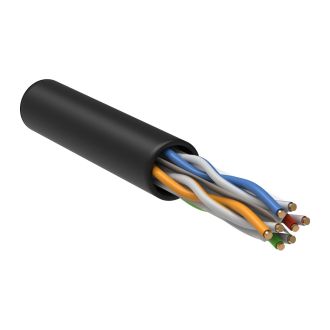 ITK Витая пара U/UTP кат.6 4х2х23AWG solid LSZH нг(А)-HF черный (305м)