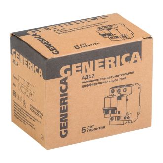 Дифференциальный автоматический выключатель АД12 2Р 32А 100мА GENERICA