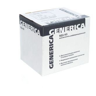 Выключатель дифференциальный (УЗО) ВД1-63 4Р 32А 100мА GENERICA