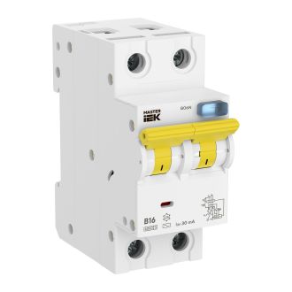 Автоматический выключатель дифференциального тока B06N 1P+NP B16 30мА тип AC MASTER